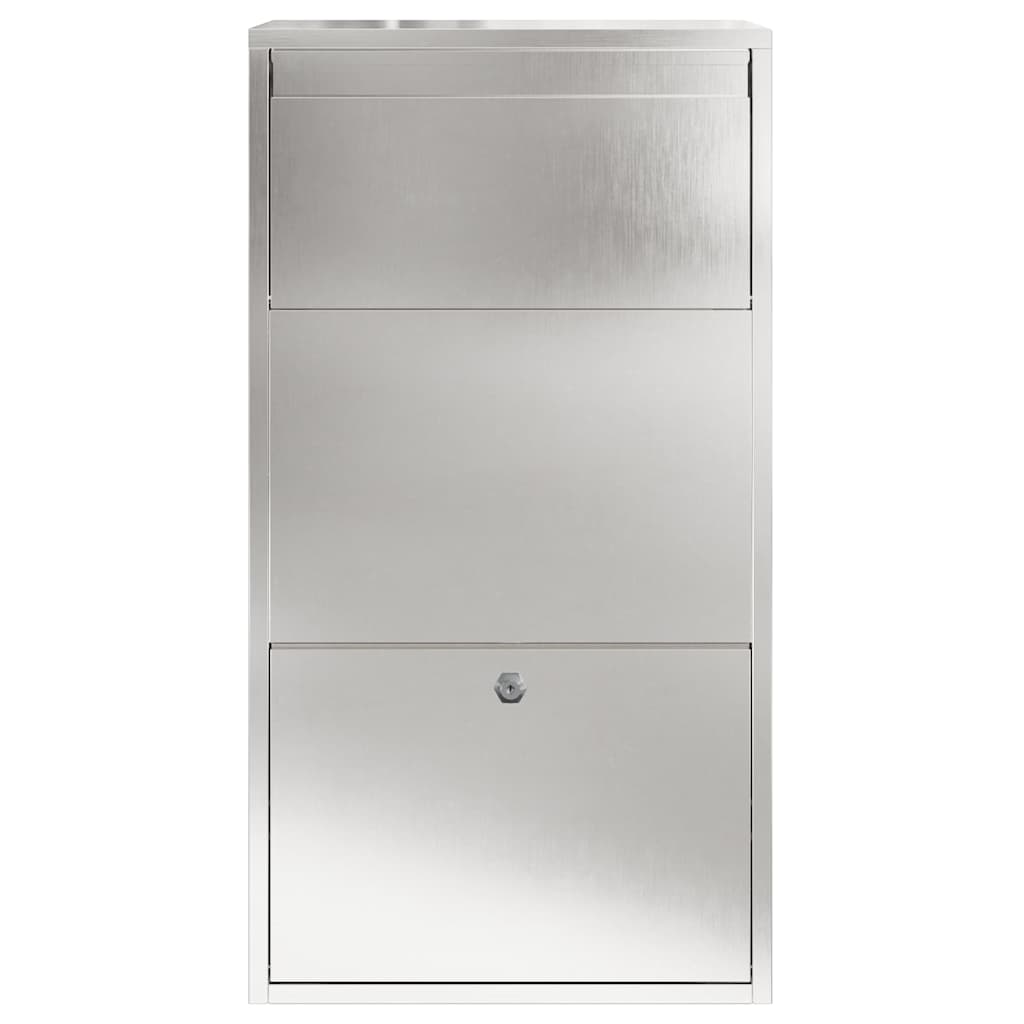 Parcel Drop Box Silver 44 x 22 x 82 cm Stainless Steel