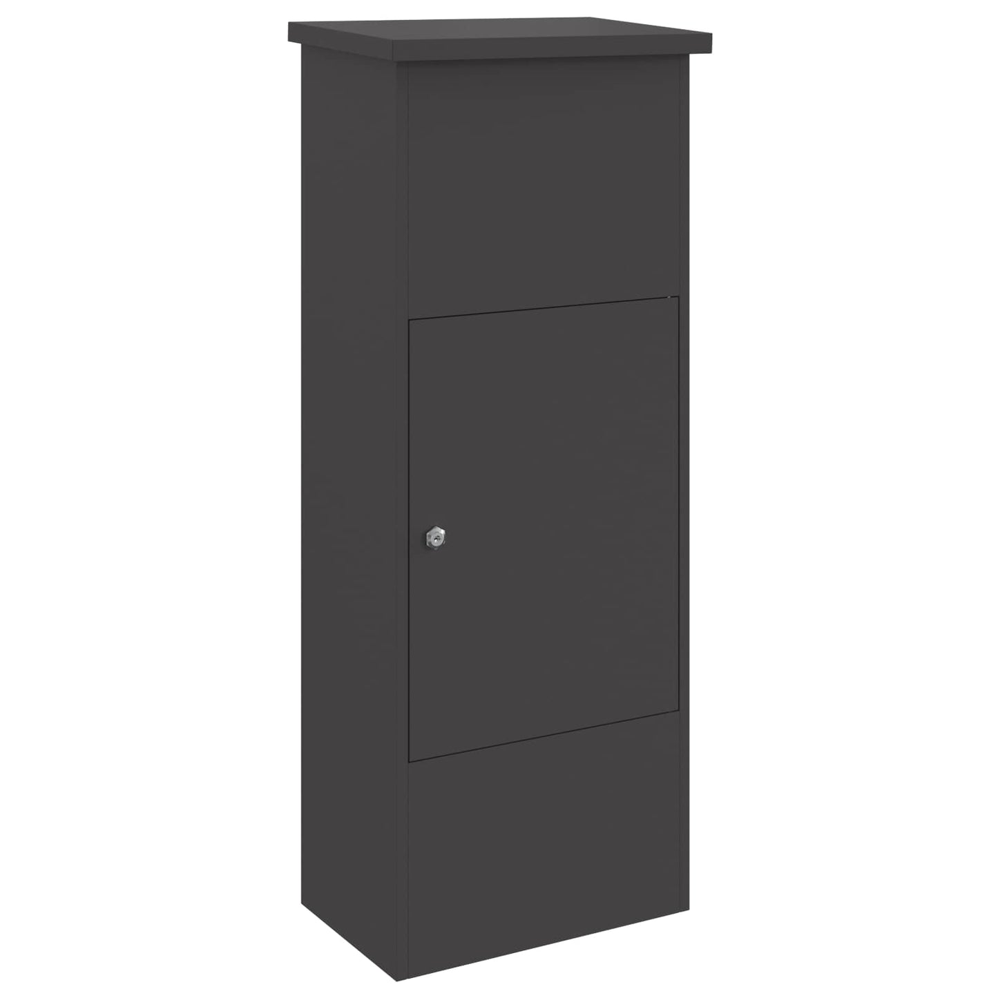 Parcel Drop Box with Storage Black 44.5 x 29 x 110.5 cm Steel
