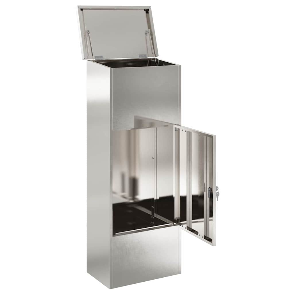 Parcel Drop Box Silver 44.5 x 29 x 110.5 cm Stainless Steel