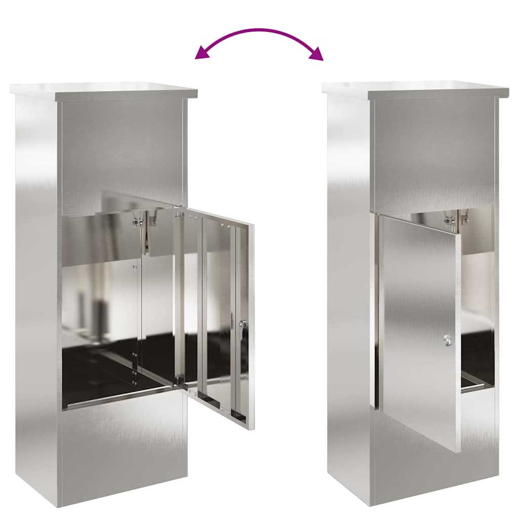Parcel Drop Box Silver 44.5 x 29 x 110.5 cm Stainless Steel