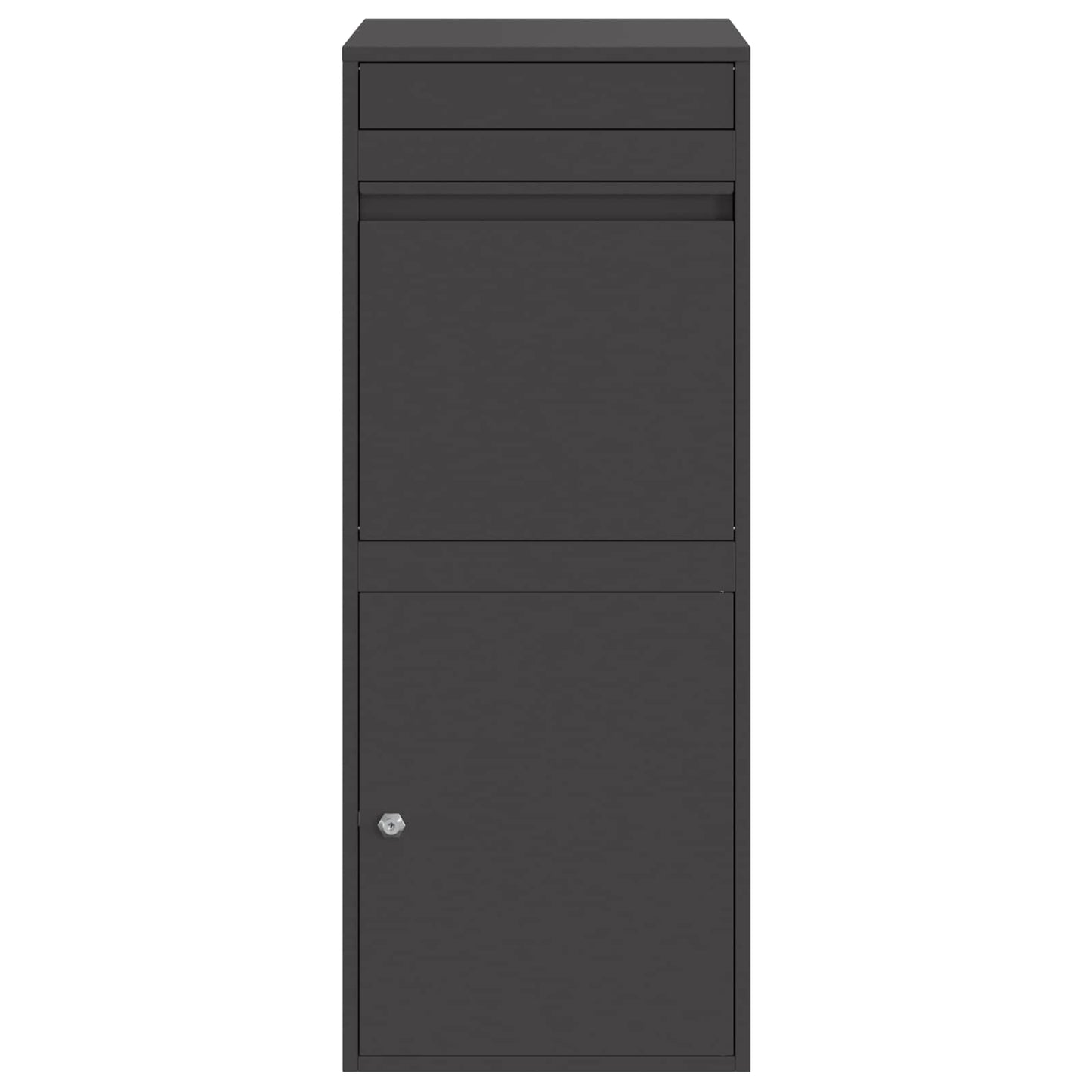 Parcel Drop Box with Storage Black 41 x 38 x 103 cm Steel