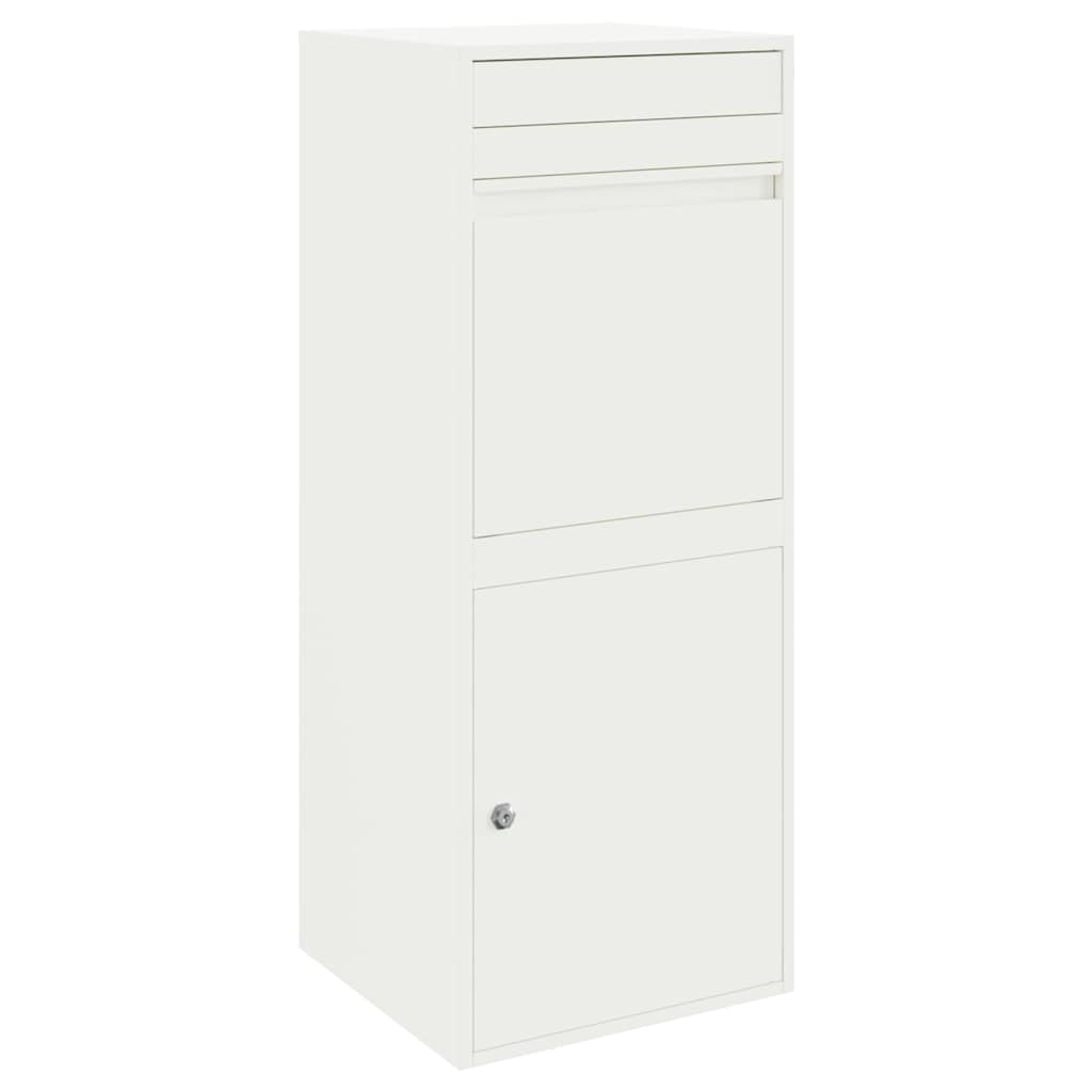 Parcel Drop Box with Storage White 47.5 x 38 x 59 cm Steel