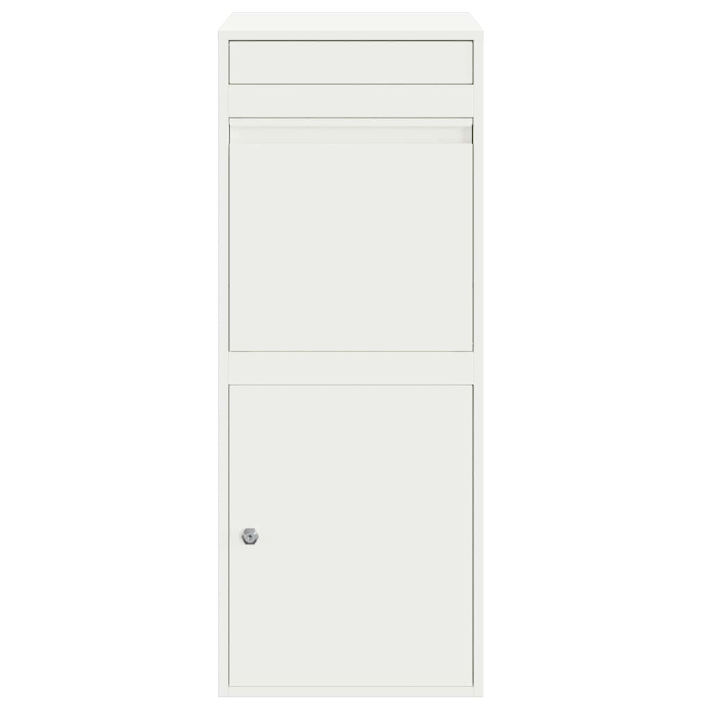 Parcel Drop Box with Storage White 47.5 x 38 x 59 cm Steel
