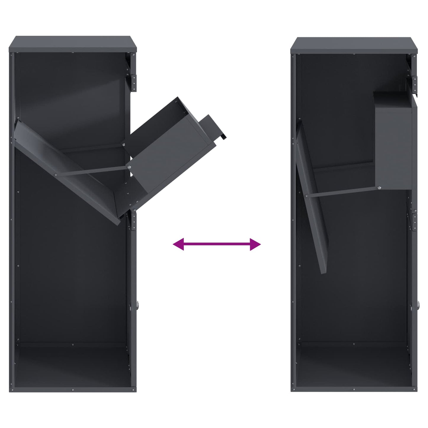 Parcel Drop Box with Storage Anthracite 41 x 38 x 103 cm Steel