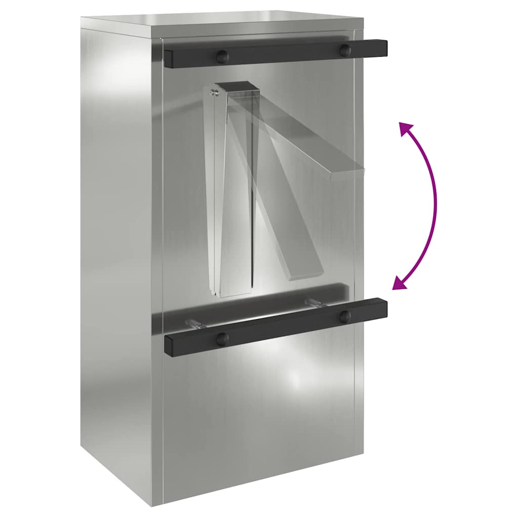 Mailbox with Storage Black 30 x 20 x 55 cm Galvanised Steel