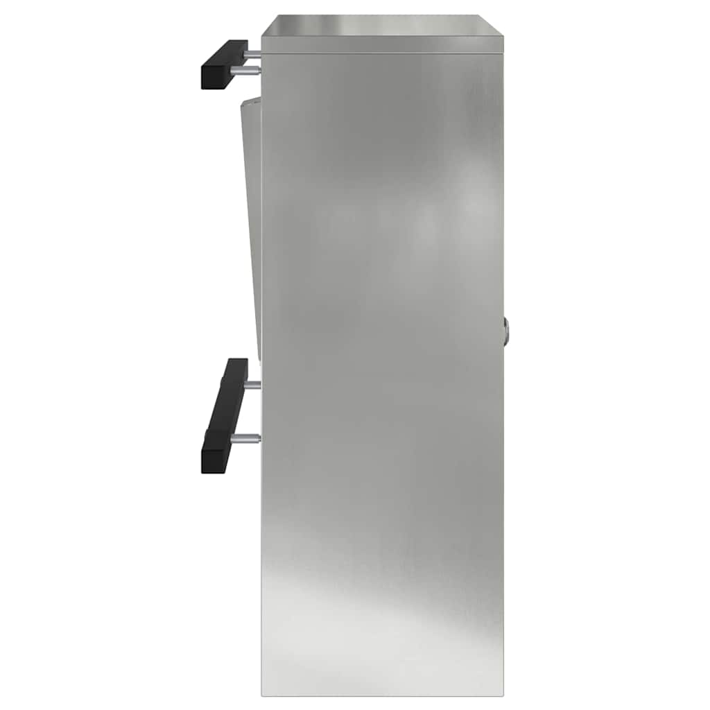 Mailbox with Storage Black 30 x 20 x 55 cm Galvanised Steel
