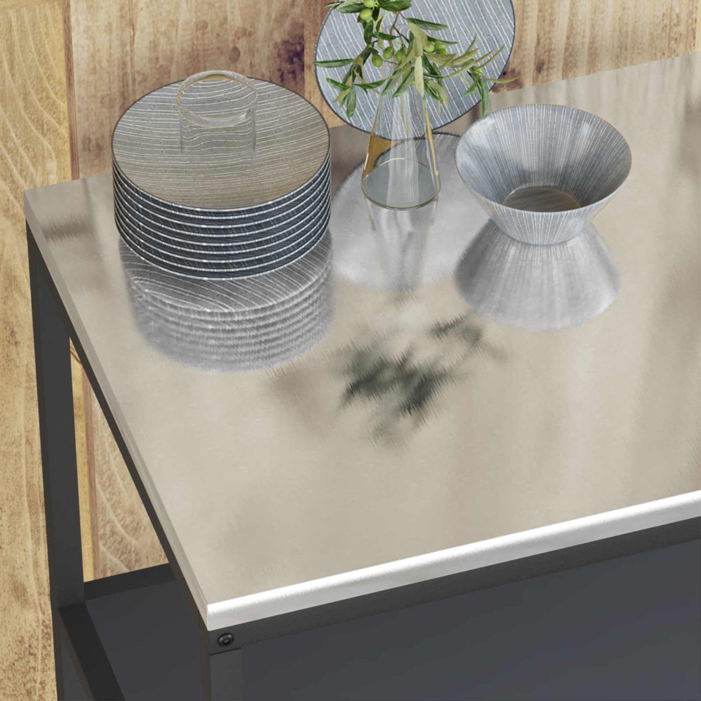 Kitchen Storage HATTEM Anthracite 90 x 50 x 92 cm Steel