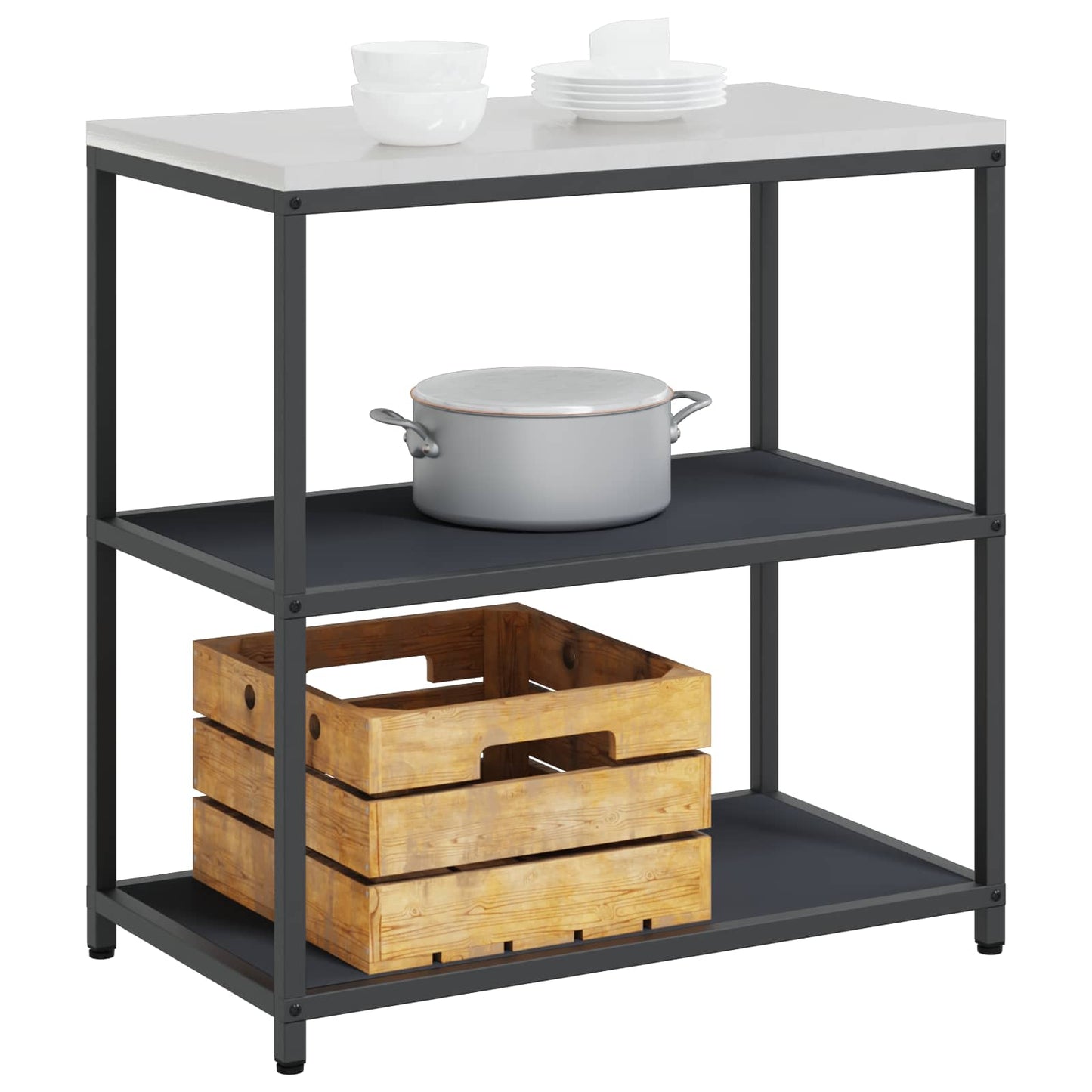 Kitchen Storage HATTEM Anthracite 90 x 50 x 92 cm Steel