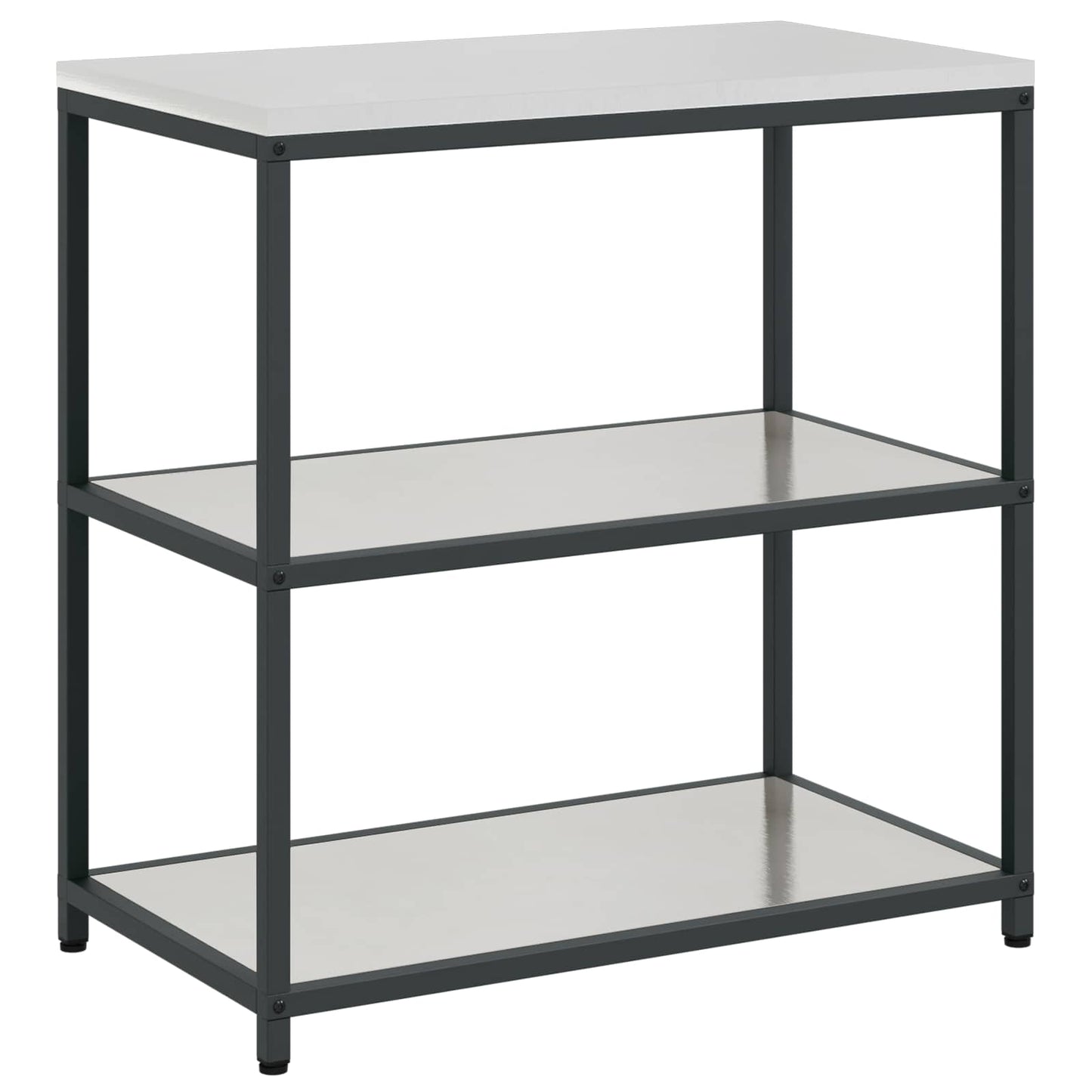 Kitchen Storage with Shelf Silver 90 x 50 x 92 cm Steel