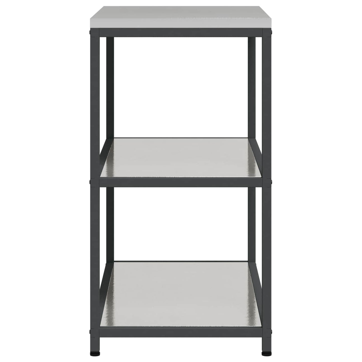 Kitchen Storage with Shelf Silver 90 x 50 x 92 cm Steel