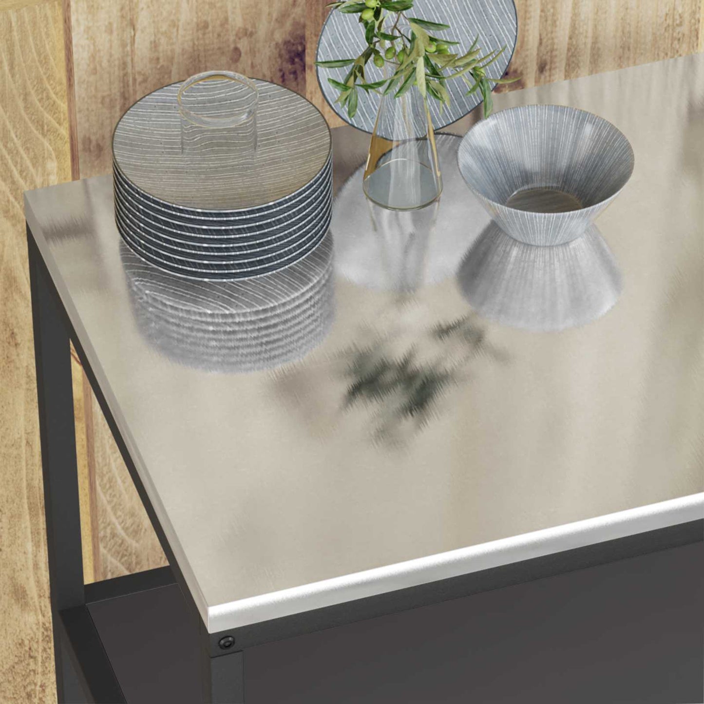 Kitchen Storage HATTEM Black 60 x 50 x 92 cm Steel