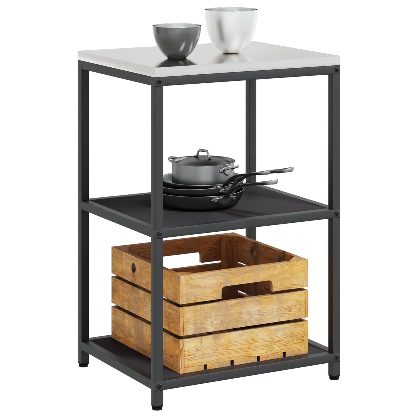 Kitchen Storage HATTEM Black 60 x 50 x 92 cm Steel