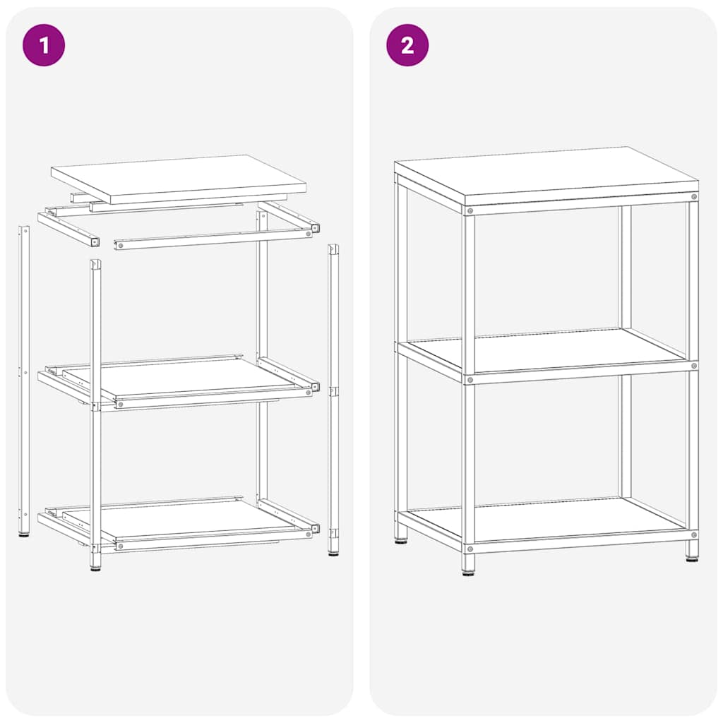Kitchen Storage with Shelf White 60 x 50 x 92 cm Steel