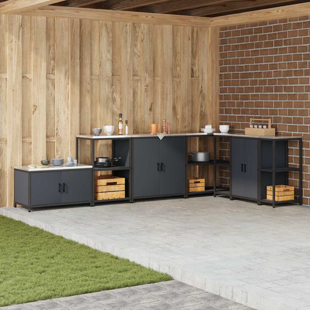 Kitchen Storage HATTEM Anthracite 60 x 50 x 92 cm Steel