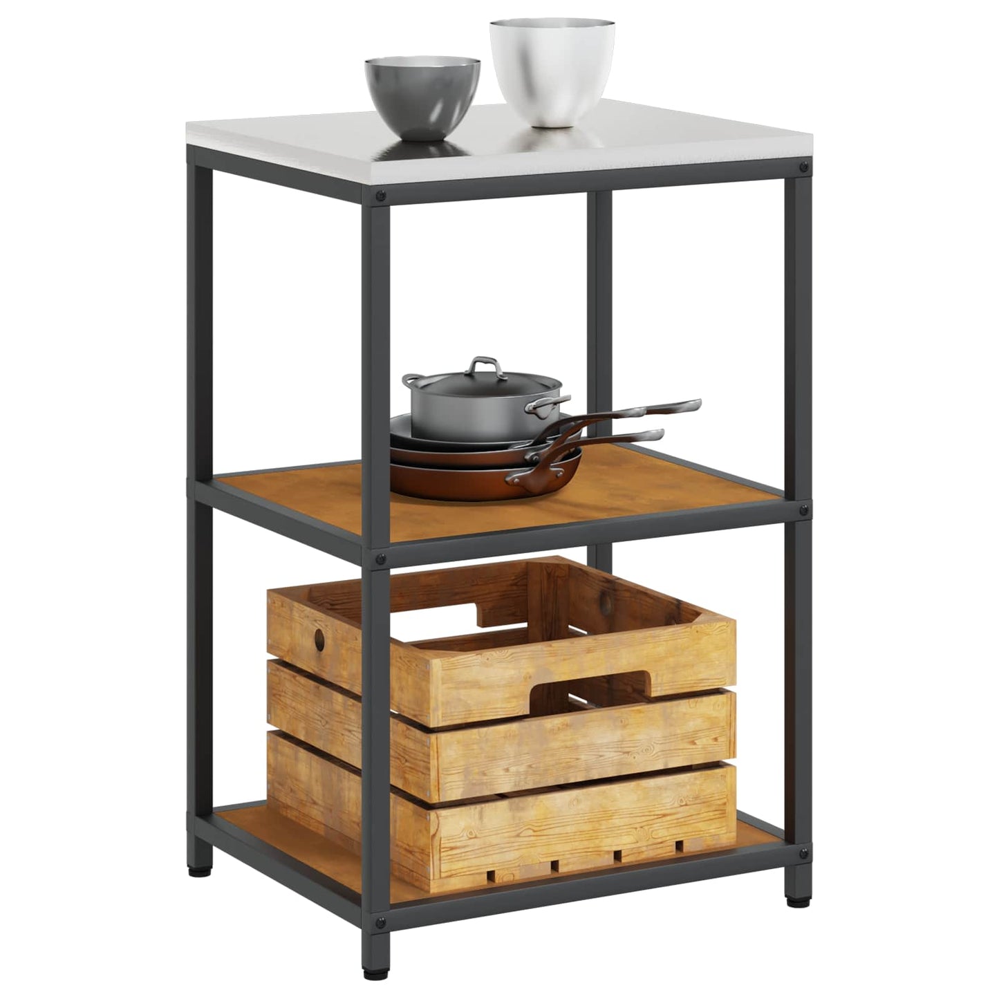 Kitchen Storage HATTEM Rusty 60 x 50 x 92 cm Steel