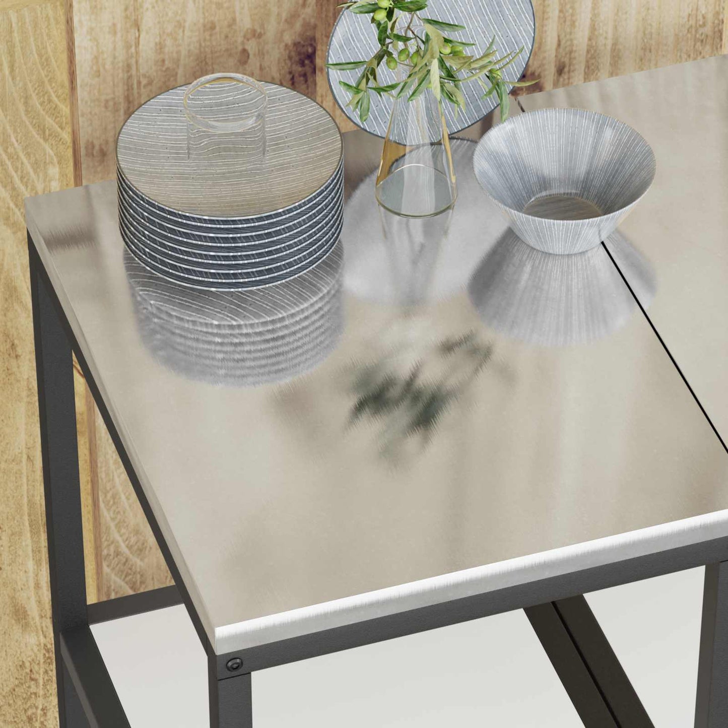 Kitchen Storage HATTEM White 40 x 50 x 92 cm Steel