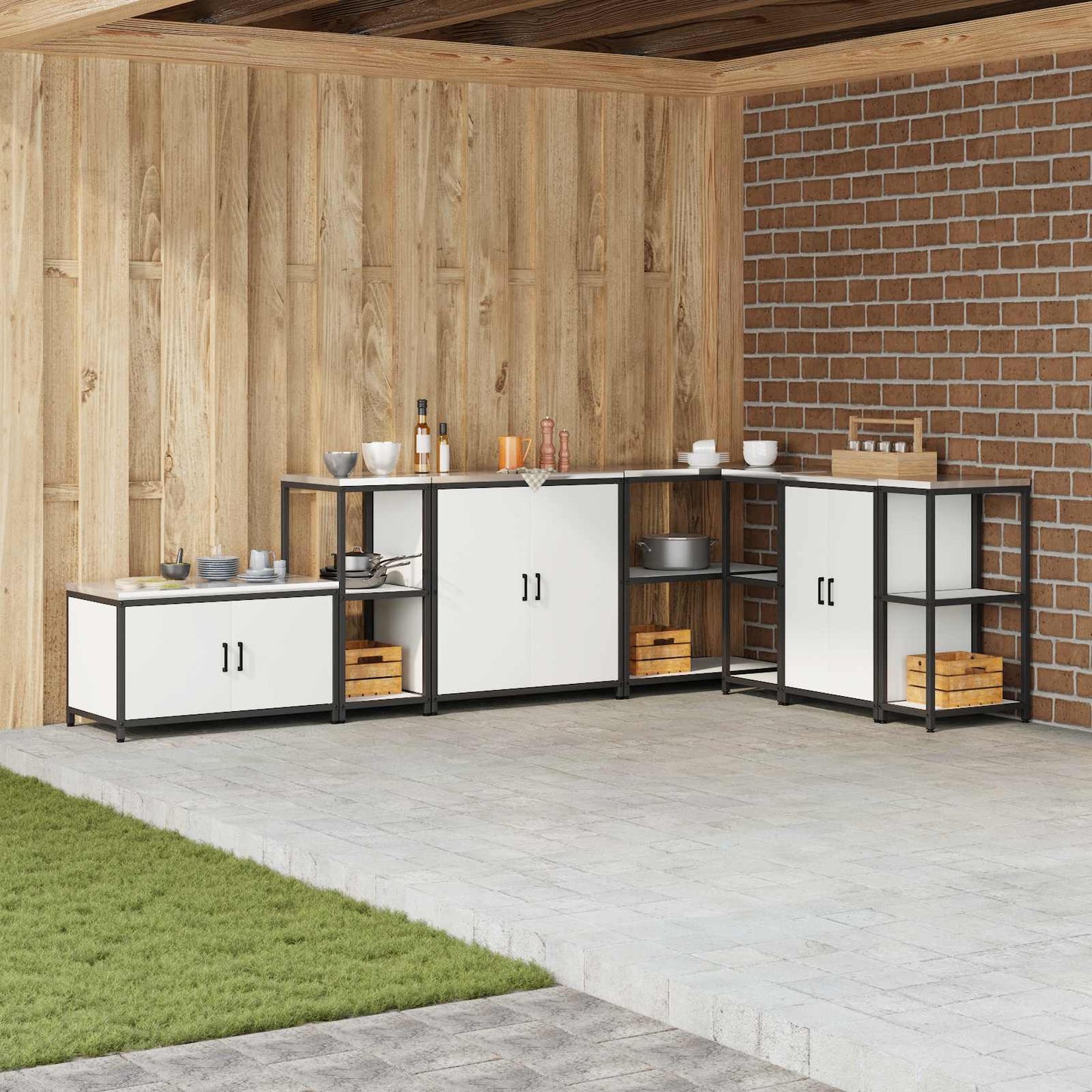 Kitchen Storage HATTEM White 40 x 50 x 92 cm Steel