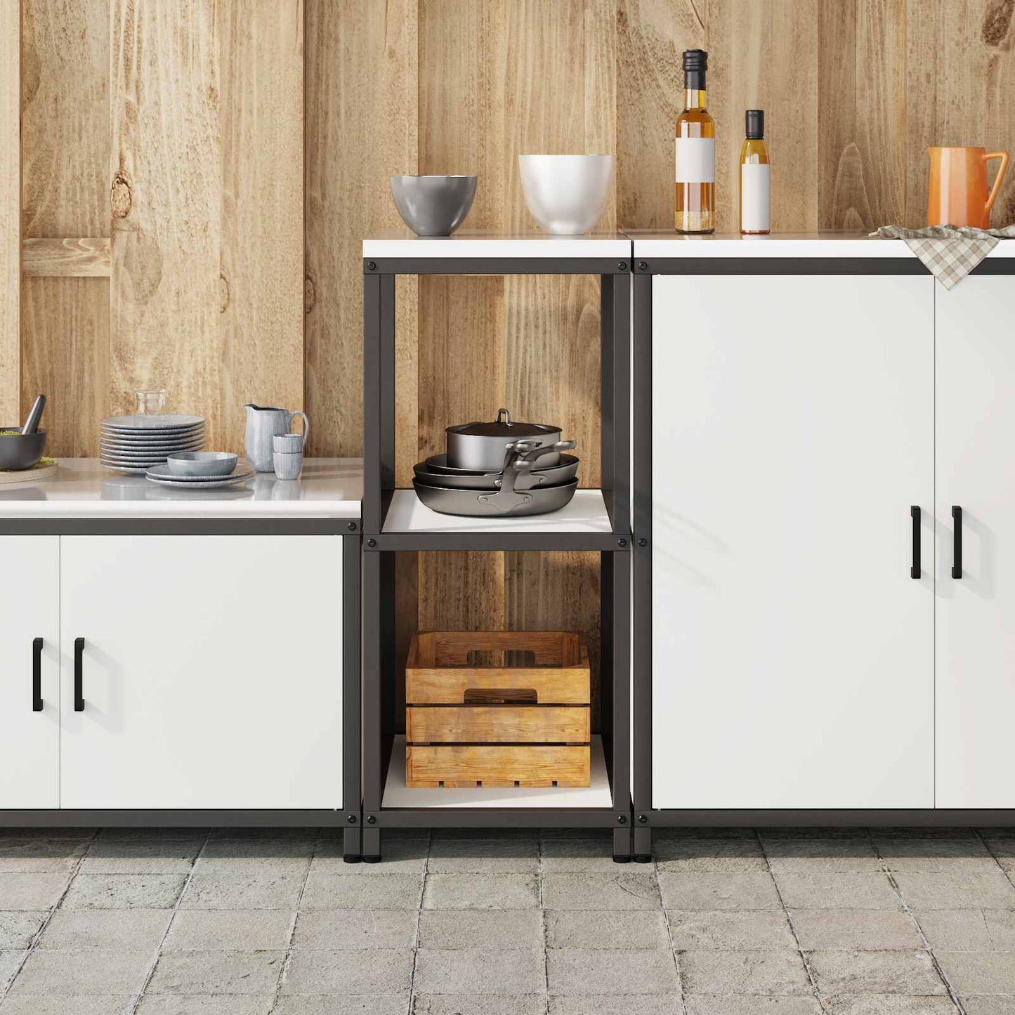 Kitchen Storage HATTEM White 40 x 50 x 92 cm Steel