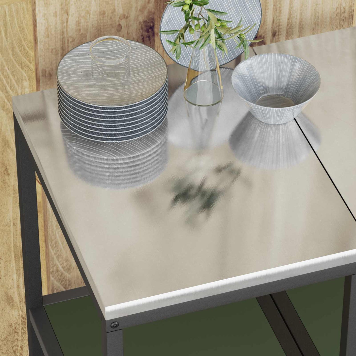 Kitchen Storage HATTEM Olive Green 40 x 50 x 92 cm Steel