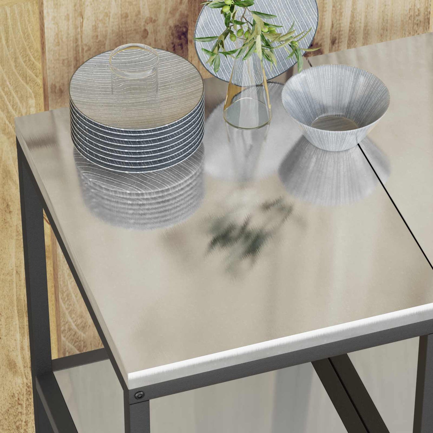 Kitchen Storage HATTEM Silver 40 x 50 x 92 cm Steel