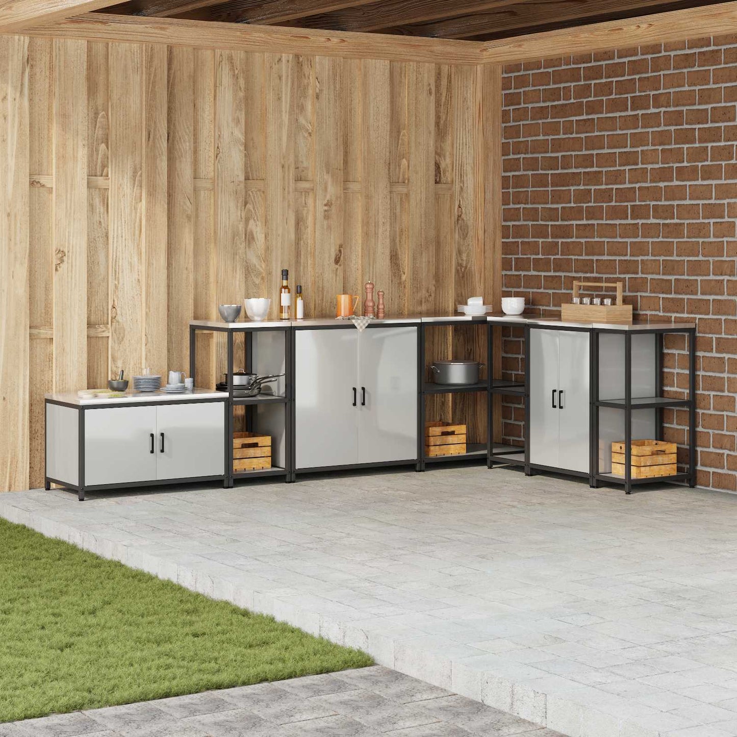 Kitchen Storage HATTEM Silver 40 x 50 x 92 cm Steel