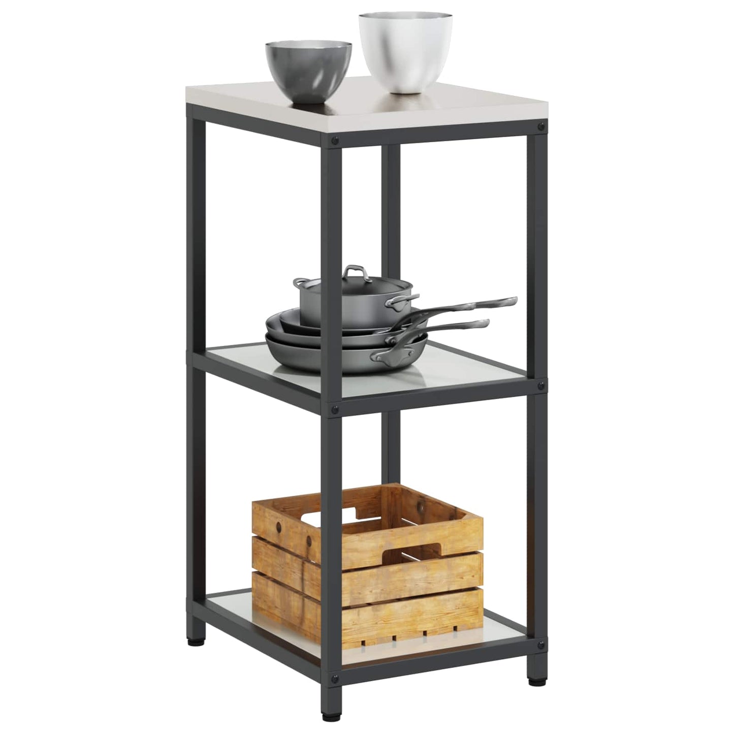 Kitchen Storage HATTEM Silver 40 x 50 x 92 cm Steel