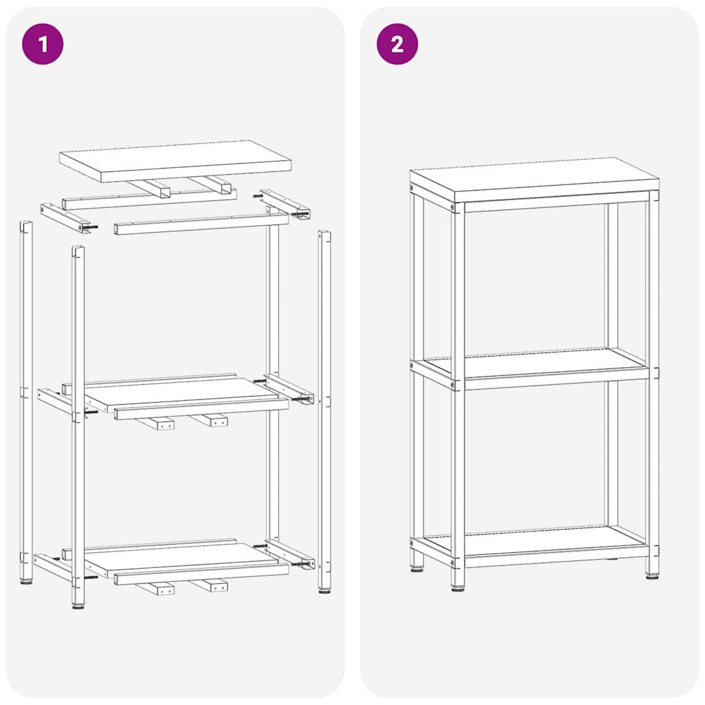 Kitchen Storage with Shelf White 30 x 50 x 92 cm Steel
