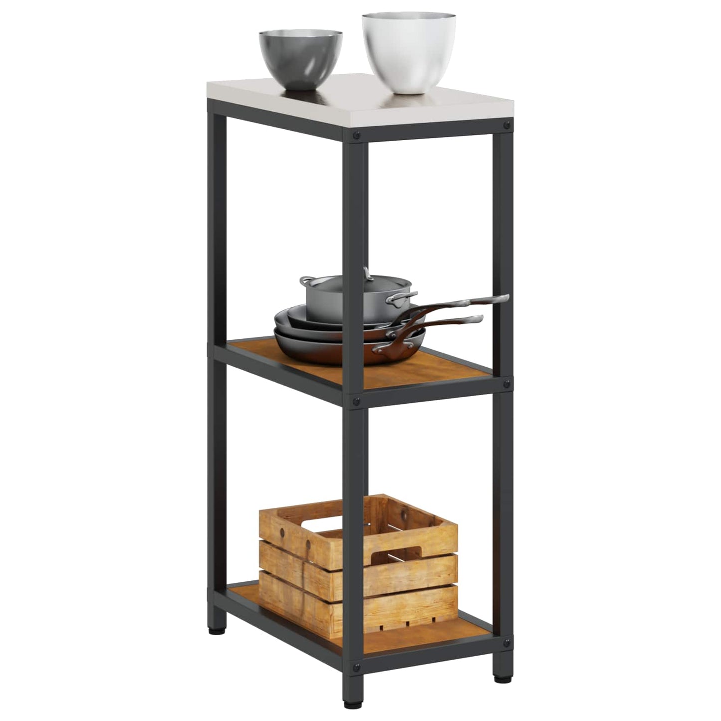 Kitchen Storage HATTEM Rusty 30 x 50 x 92 cm Steel