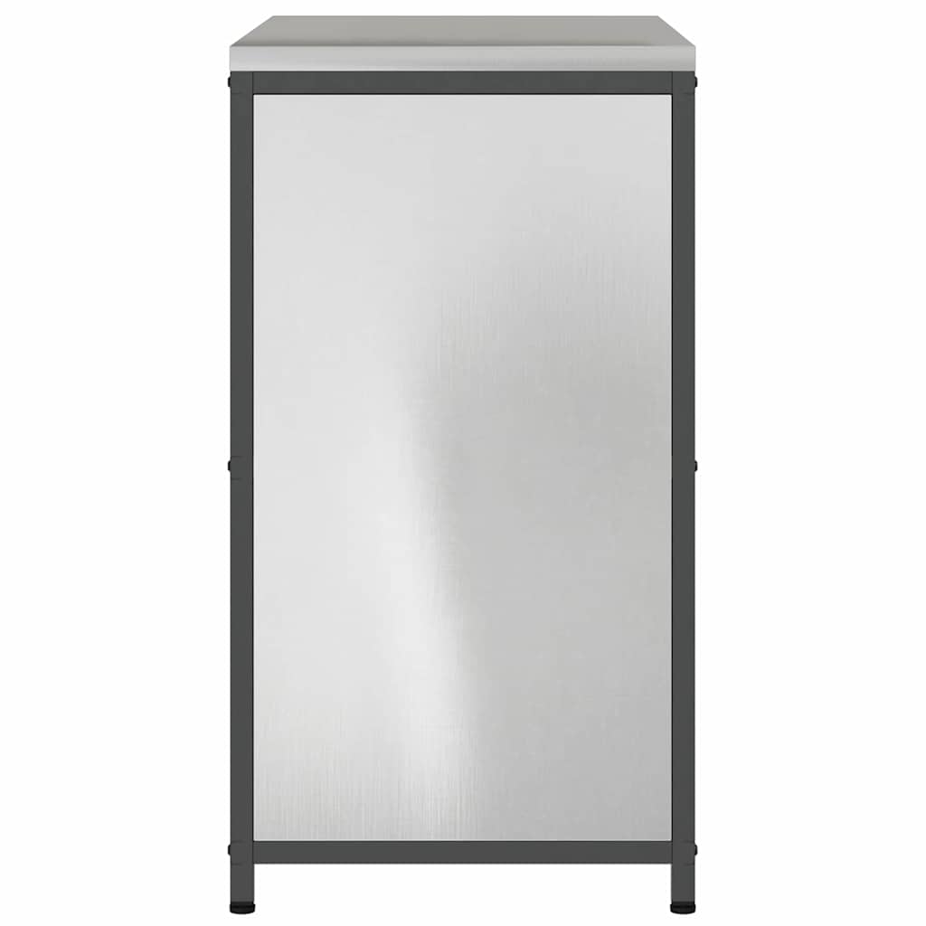 Kitchen Storage with Shelf Silver 90 x 50 x 92 cm Steel