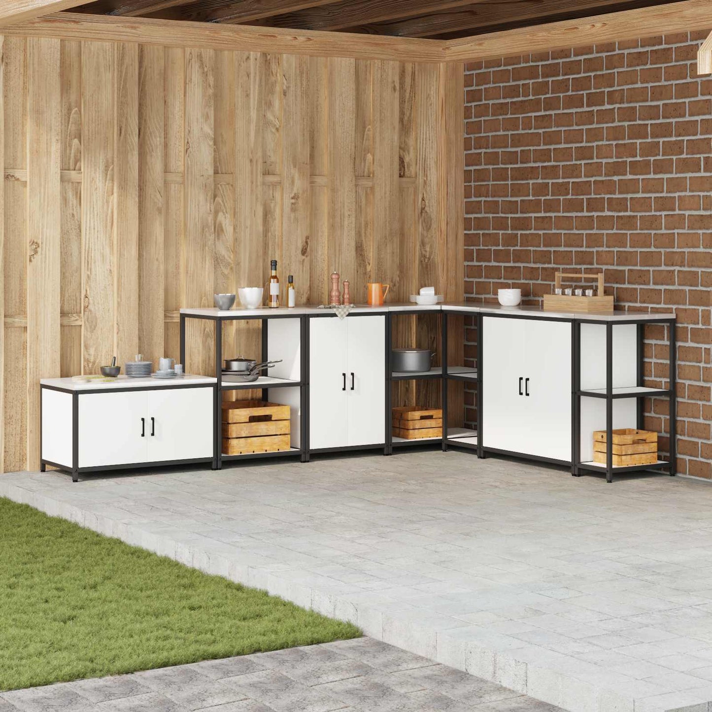 Kitchen Storage HATTEM White 60 x 50 x 92 cm Steel