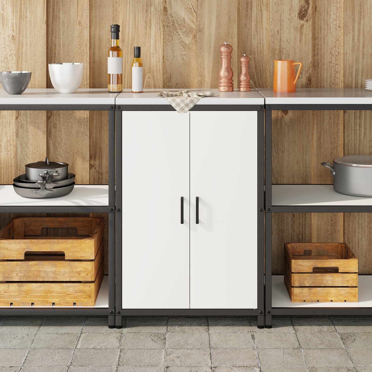 Kitchen Storage HATTEM White 60 x 50 x 92 cm Steel