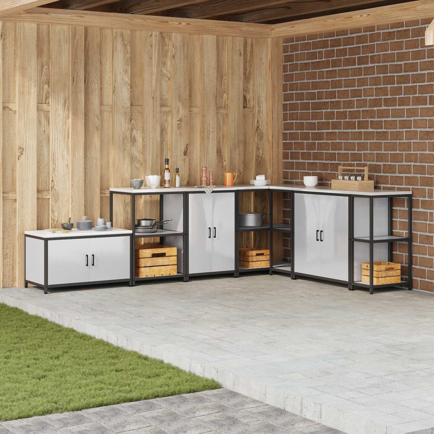 Kitchen Storage with Shelf Silver 60 x 50 x 92 cm Steel