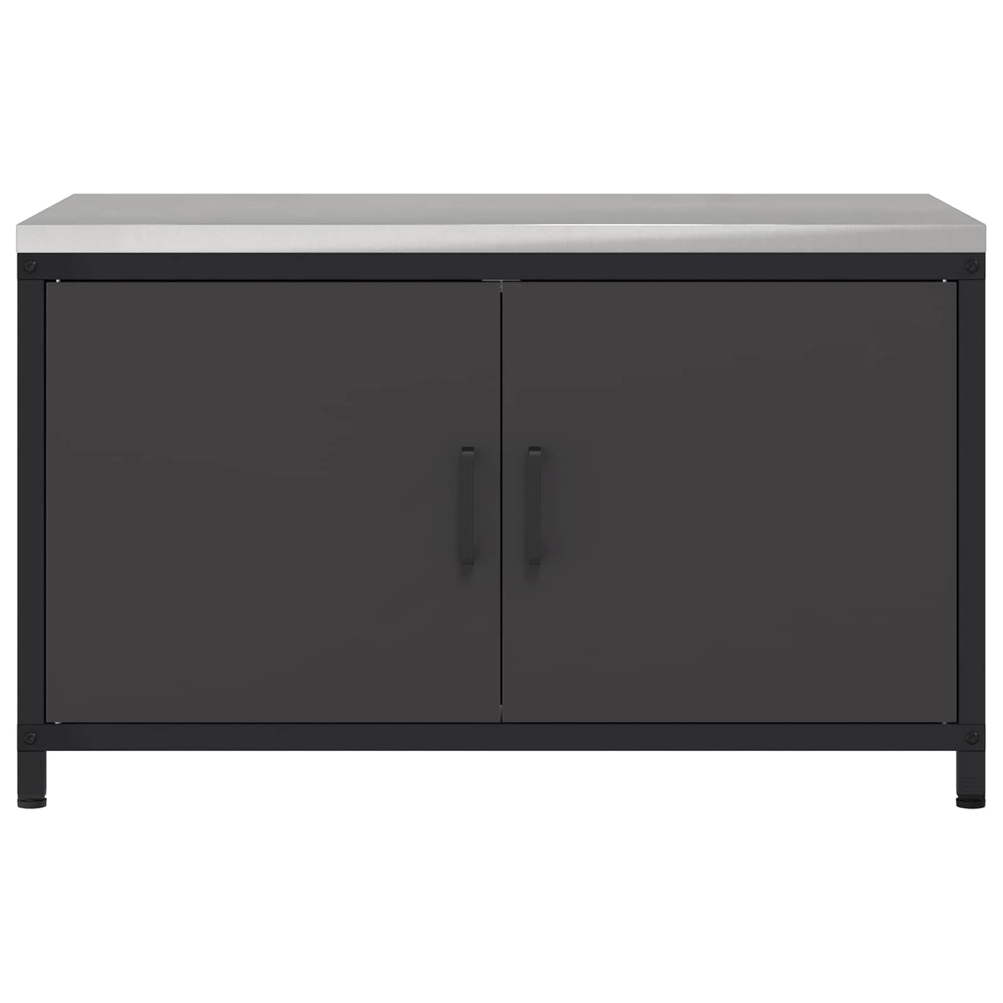 Kitchen Storage with Shelf Black 90 x 50 x 53 cm Steel
