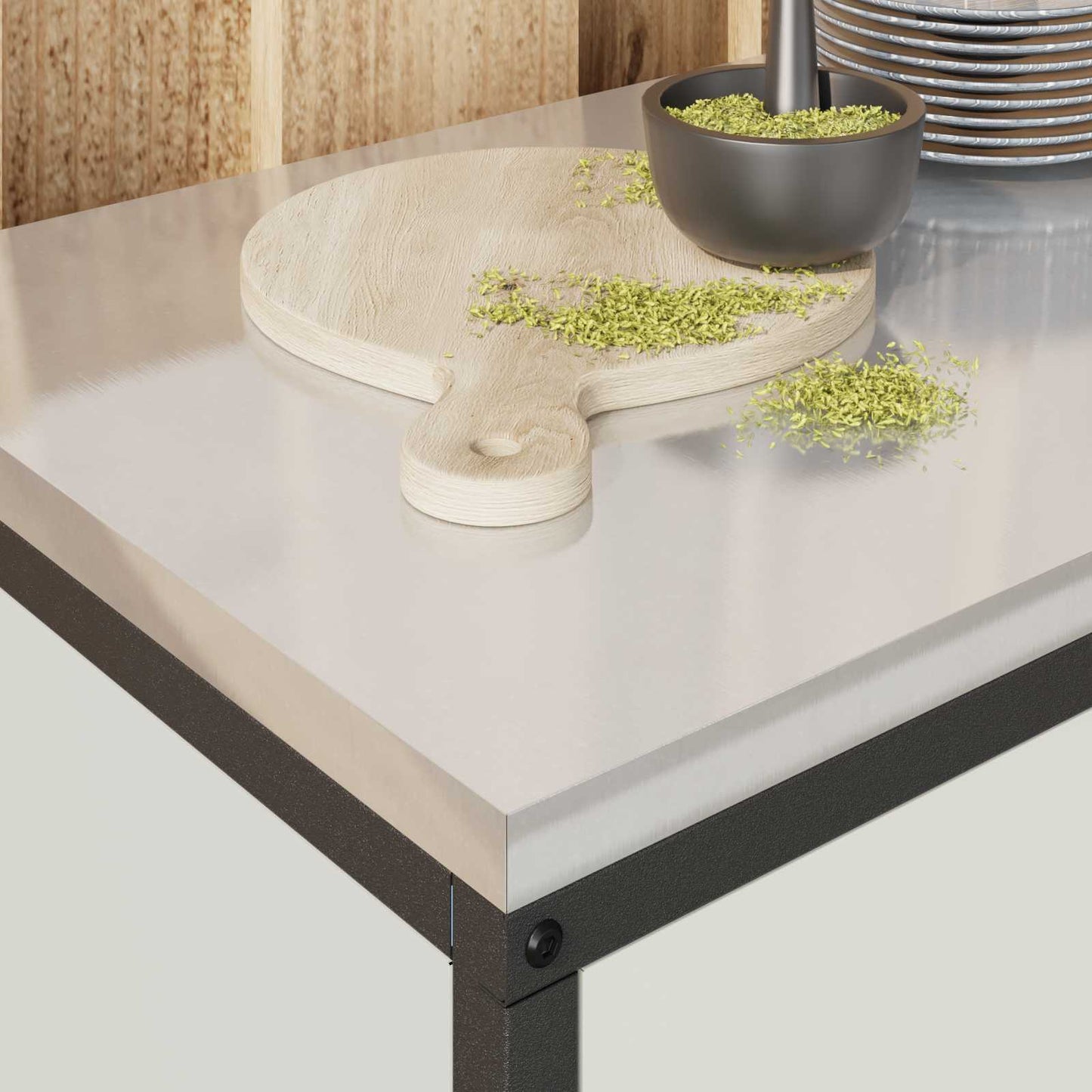 Kitchen Storage HATTEM White 90 x 50 x 53 cm Steel