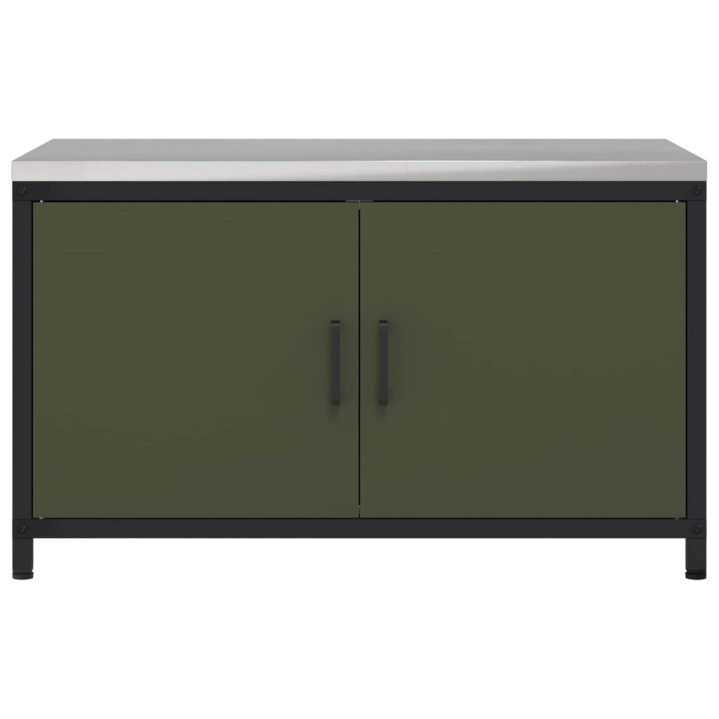 Kitchen Storage with Shelf Olive Green 90 x 50 x 53 cm Steel