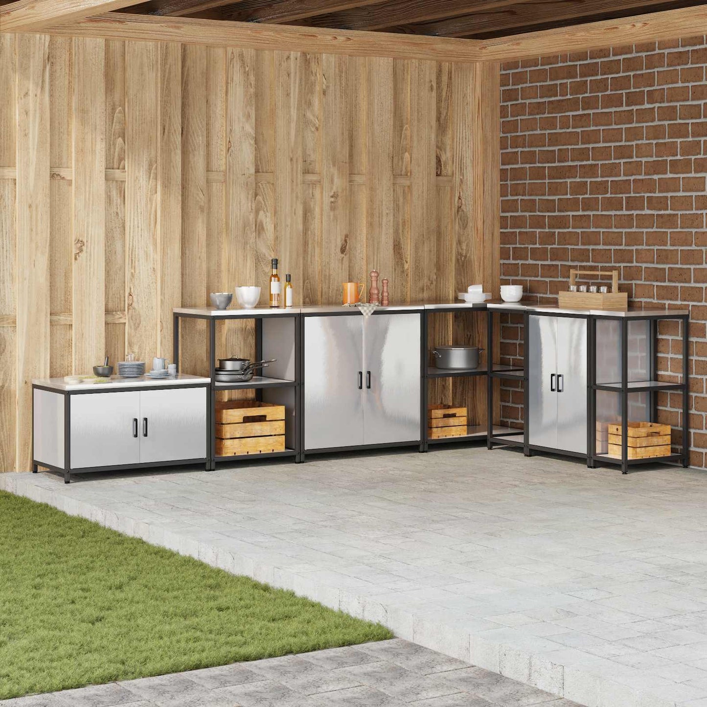 Kitchen Storage HATTEM Silver 90 x 50 x 53 cm Steel