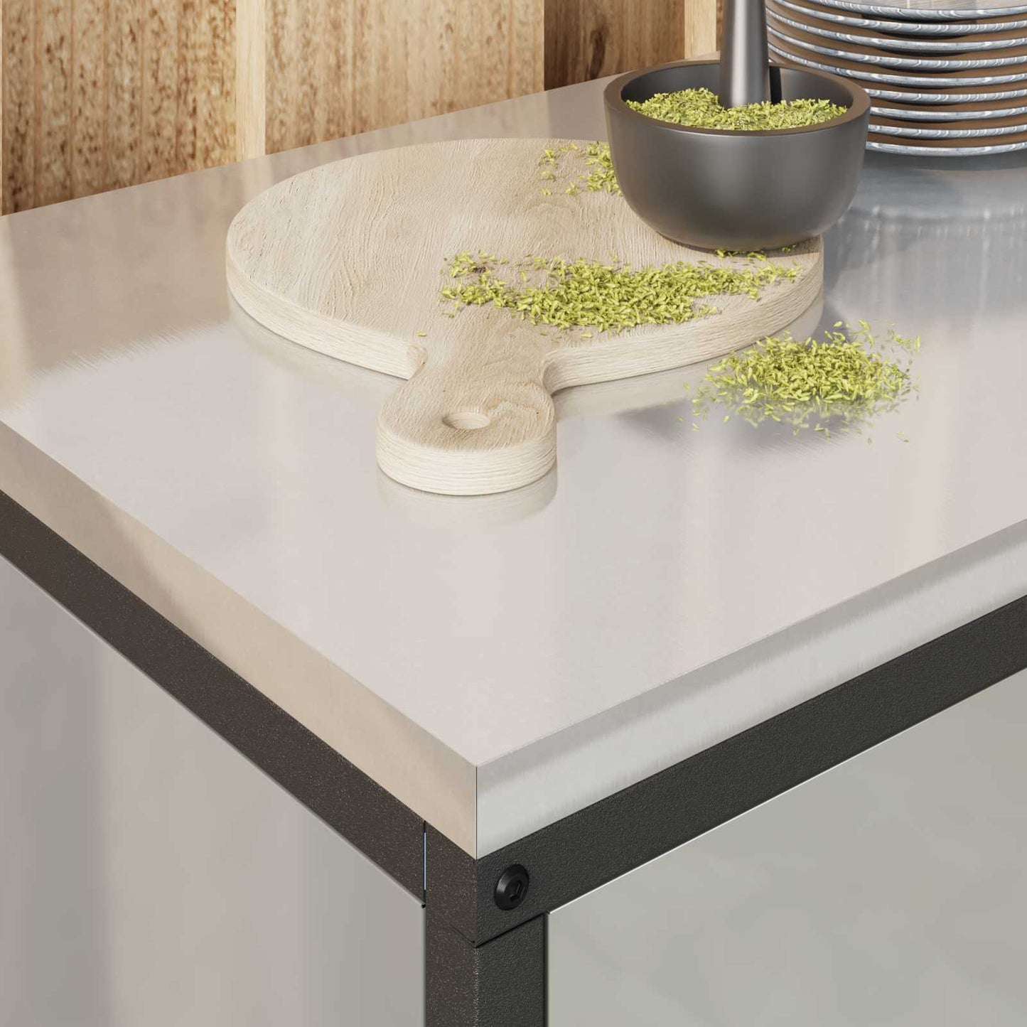 Kitchen Storage HATTEM Silver 90 x 50 x 53 cm Steel