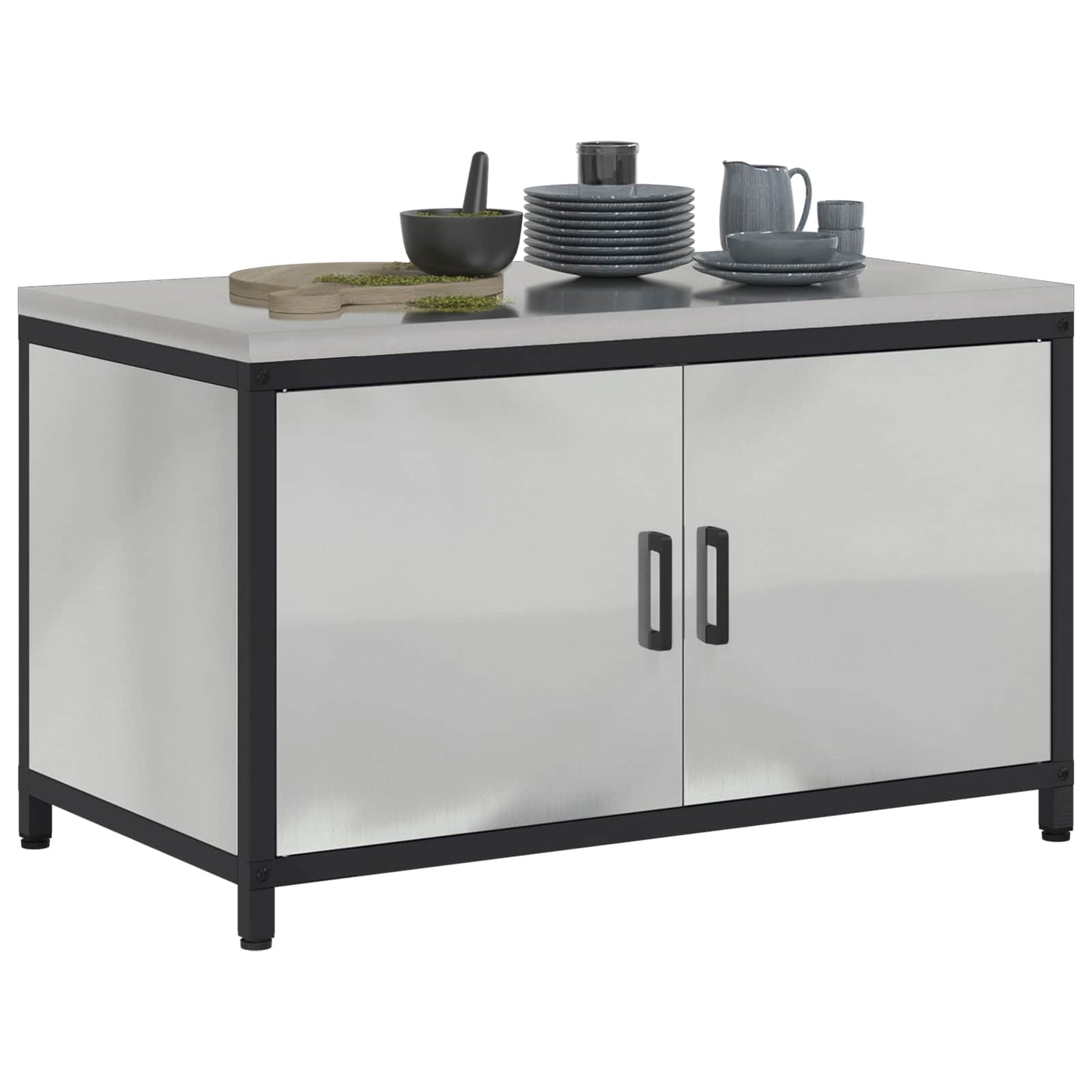 Kitchen Storage HATTEM Silver 90 x 50 x 53 cm Steel