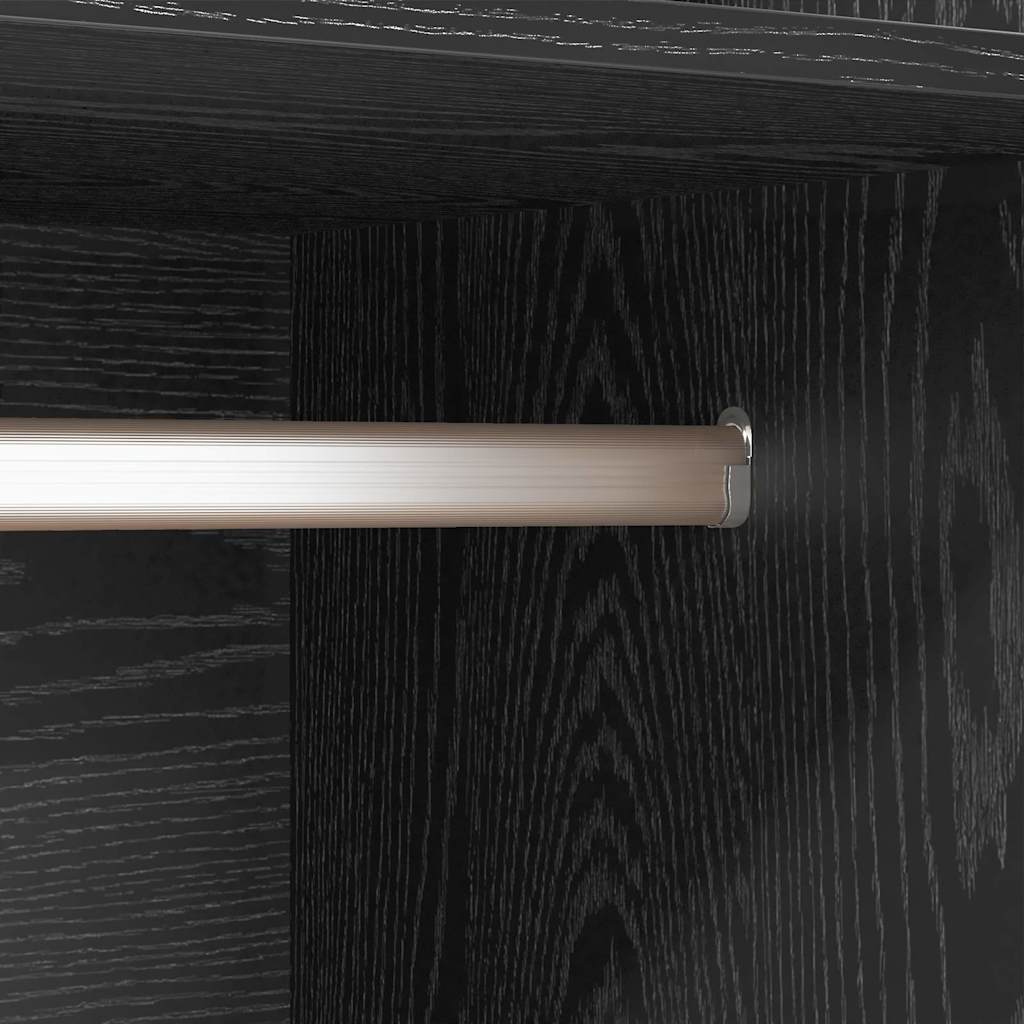 Wardrobe with Shelf Black Oak 50 x 50 x 200 cm Engineered Wood