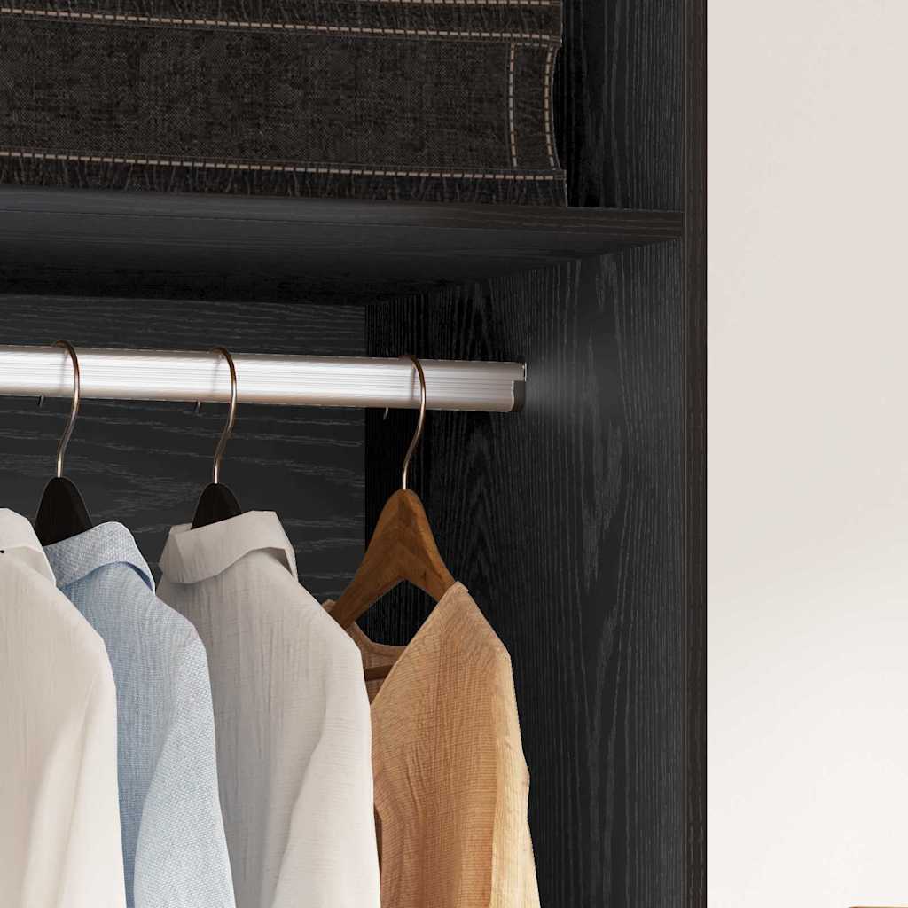 Wardrobe with Shelf Black Oak 50 x 50 x 200 cm Engineered Wood