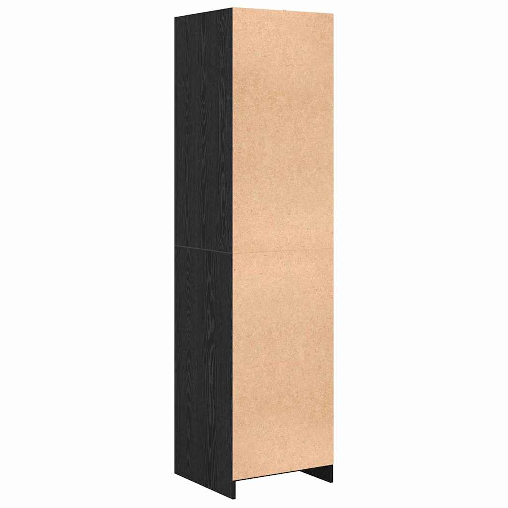 Wardrobe with Shelf Black Oak 50 x 50 x 200 cm Engineered Wood