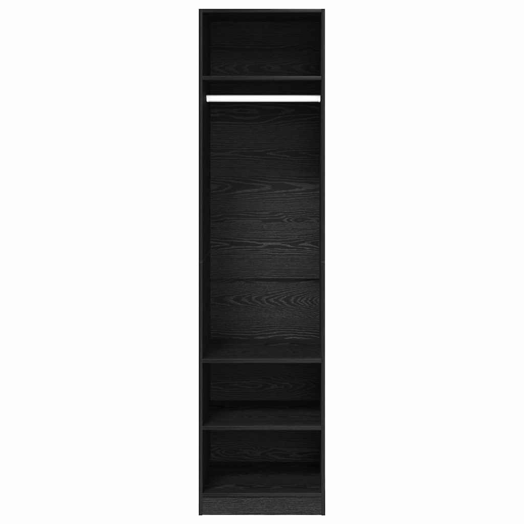Wardrobe with Shelf Black Oak 50 x 50 x 200 cm Engineered Wood