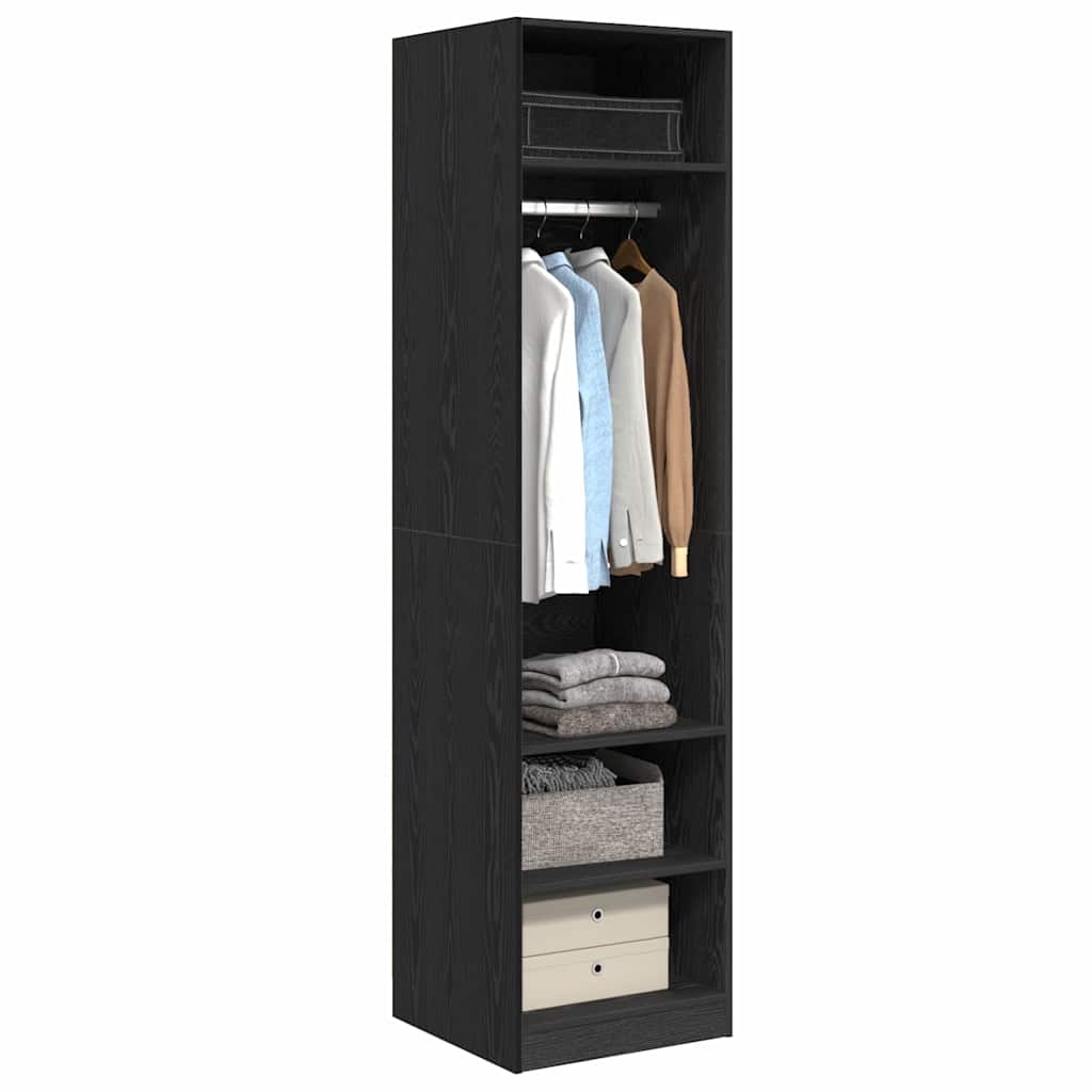 Wardrobe with Shelf Black Oak 50 x 50 x 200 cm Engineered Wood