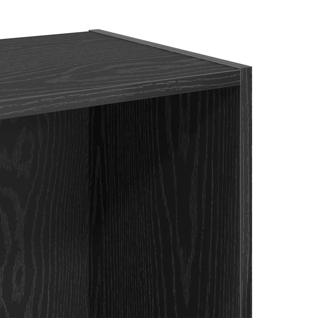 Bookshelf 2-Tier 40 x 30 x 77 cm Engineered Wood Black Oak