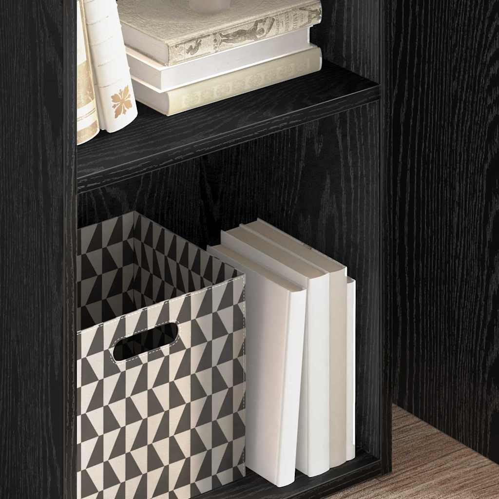 Bookshelf 2-Tier 40 x 30 x 77 cm Engineered Wood Black Oak