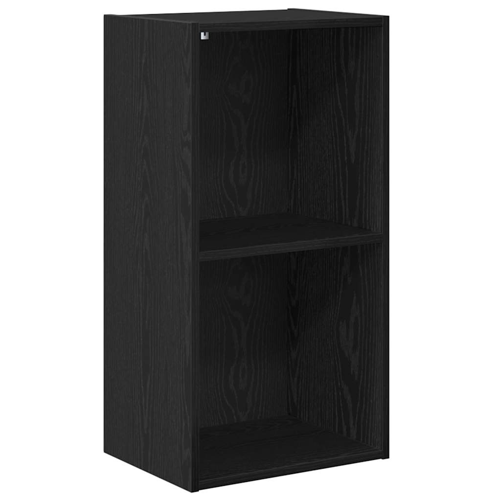 Bookshelf 2-Tier 40 x 30 x 77 cm Engineered Wood Black Oak