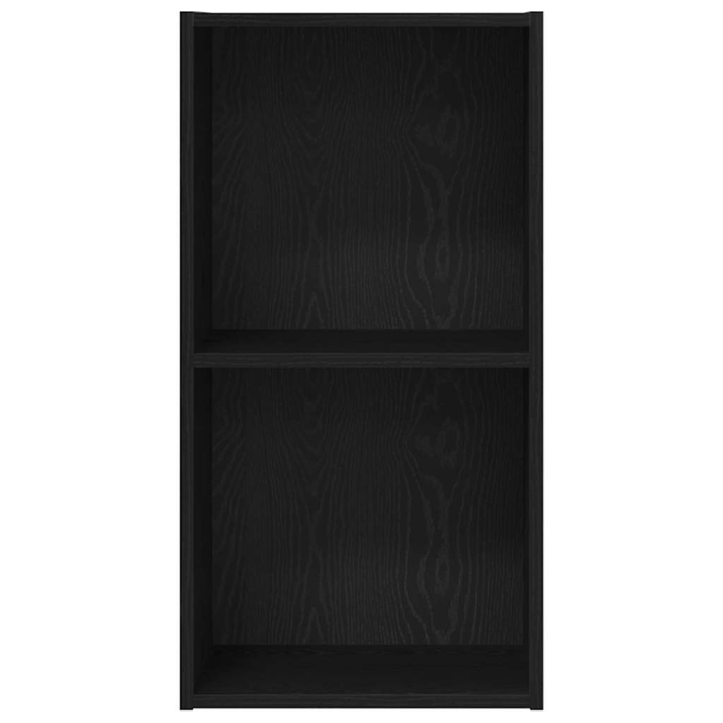 Bookshelf 2-Tier 40 x 30 x 77 cm Engineered Wood Black Oak