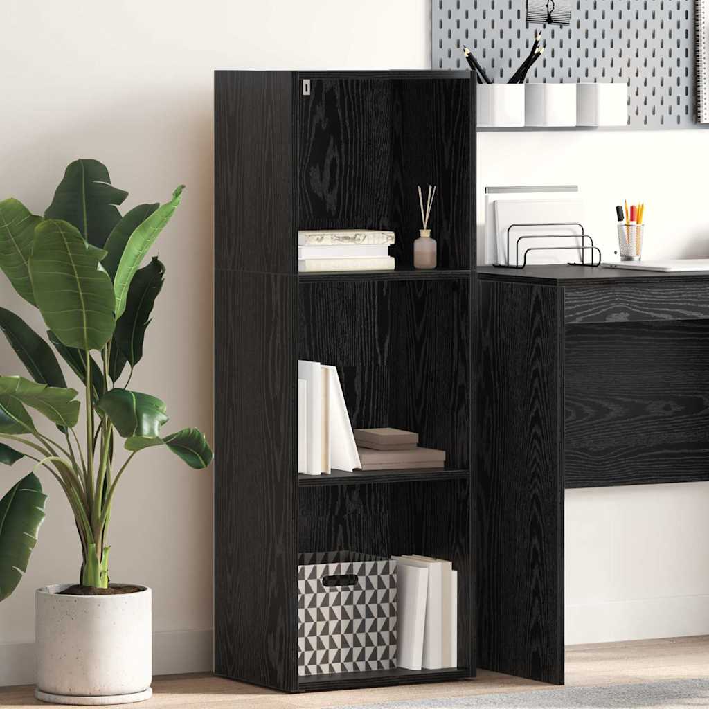 Bookshelf Black Oak 40 x 30 x 114 cm Engineered Wood