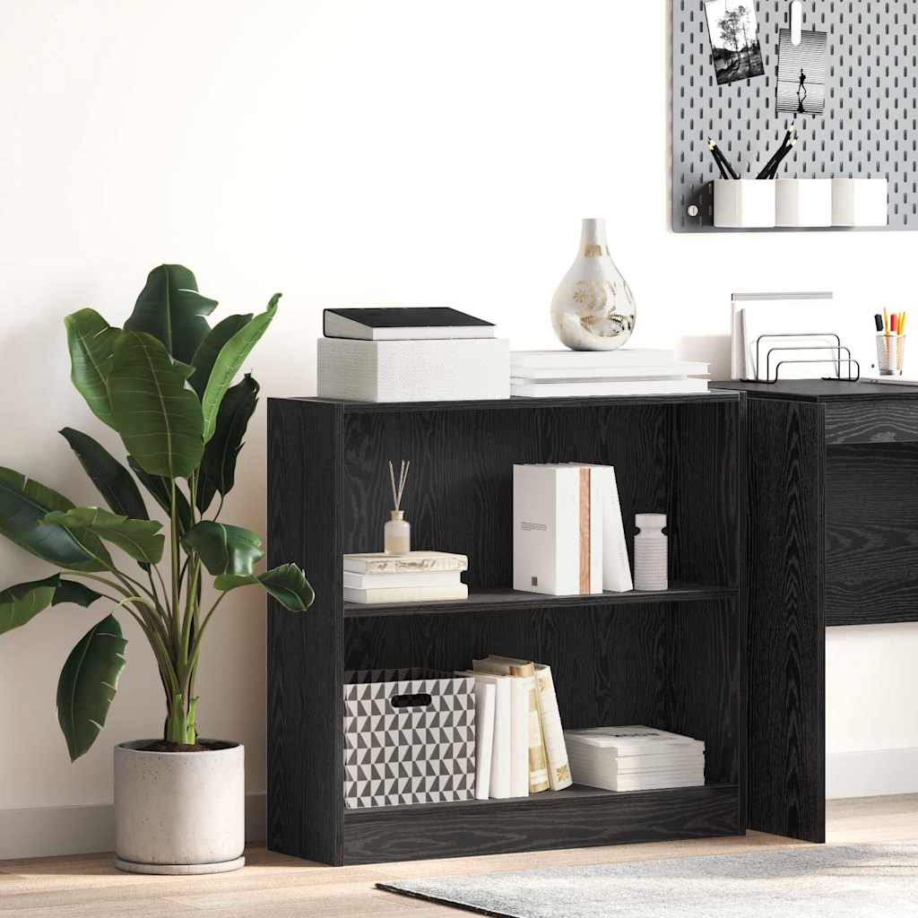 Bookshelf 80 x 24 x 76 cm Engineered Wood Black Oak