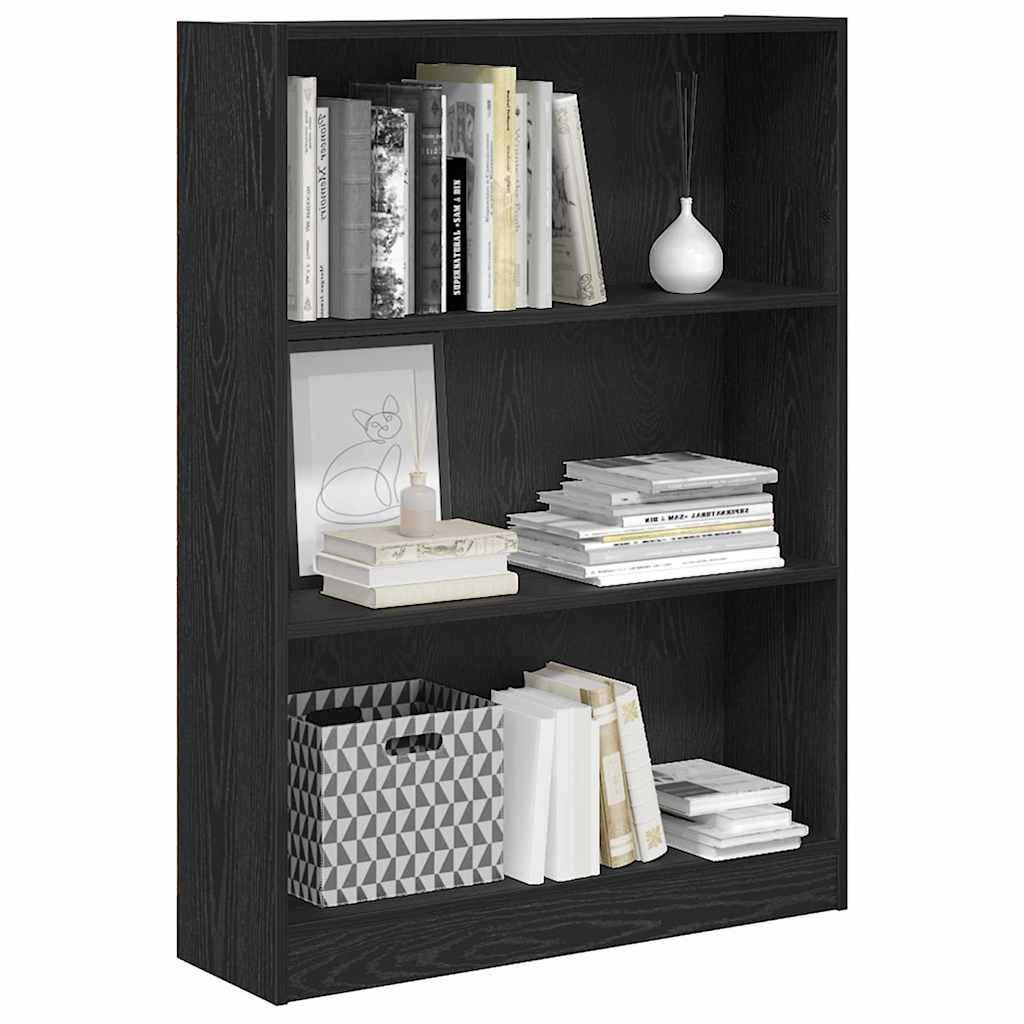 Bookshelf 80 x 24 x 109 cm Engineered Wood Black Oak